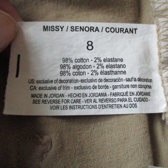 Very Comfortable Stretch Khaki Capris Size 8 - Picture 7 of 7